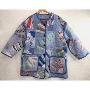 Handmade Fan Blue Quilt Jacket Subcouture by Mentorsilly Size 2X